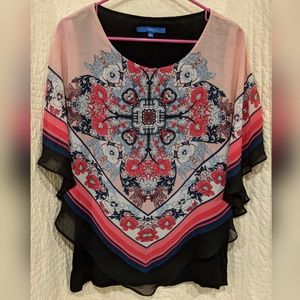 Women's Apt 9 Printed Popover Blouse - XL